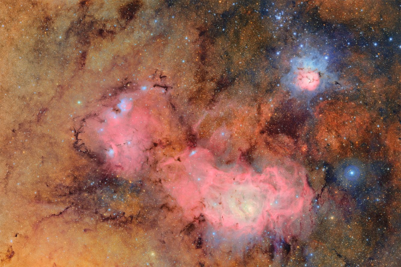 the Trifid nebula and the Lagoon nebula