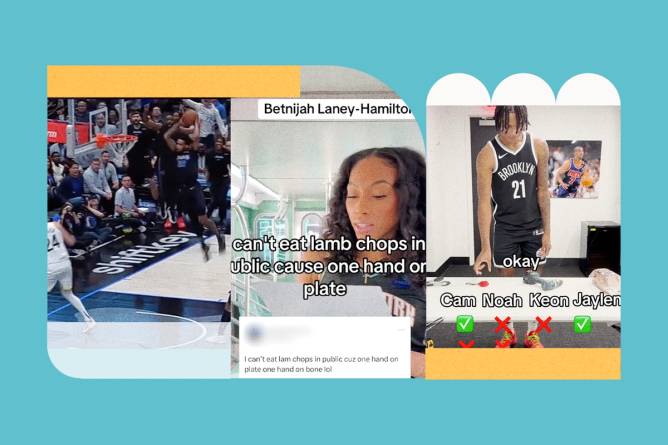 Collage of NBA, Brooklyn Nets, and New York Liberty social media posts