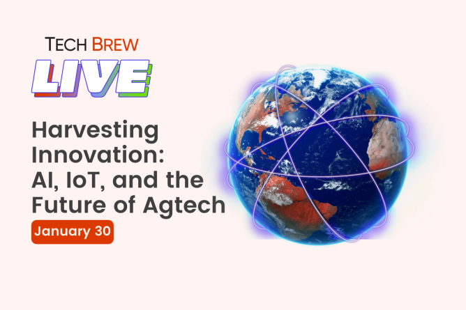 Image advertising a Tech Brew Live event