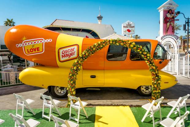 Weinermobile wedding chappel