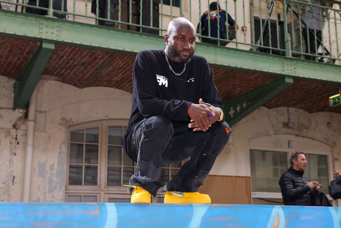 Creative Director Virgil Abloh poses after the Off-White Fall/Winter 2021/2022 show as part of Paris Fashion Week