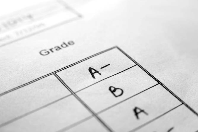 close up image of a report card