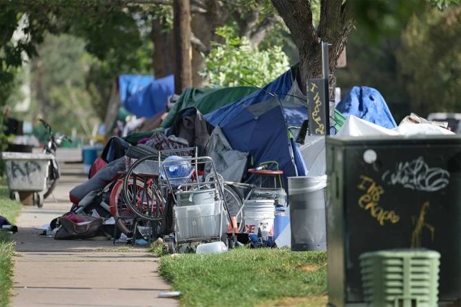 Homeless encampment in Denver, Colorado