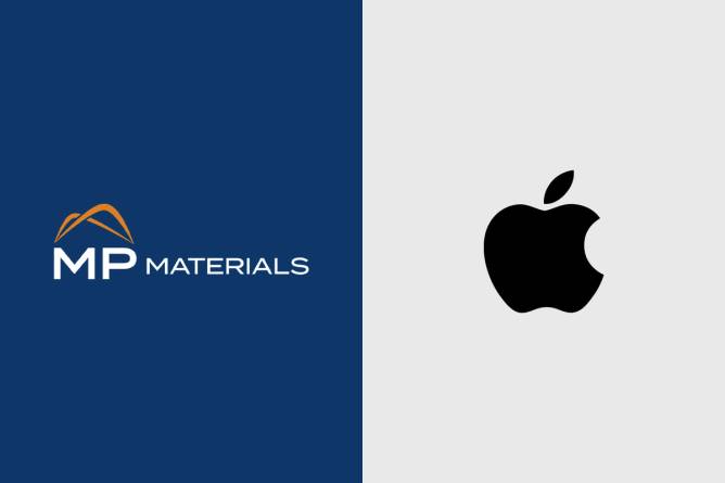 Apple and MP Materials logos