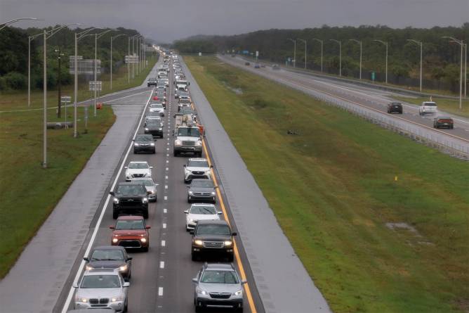 Traffic in Florida ahead of Hurricane Milton