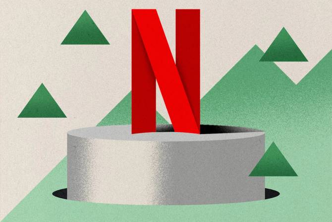 Netflix logo with green arrows pointing up