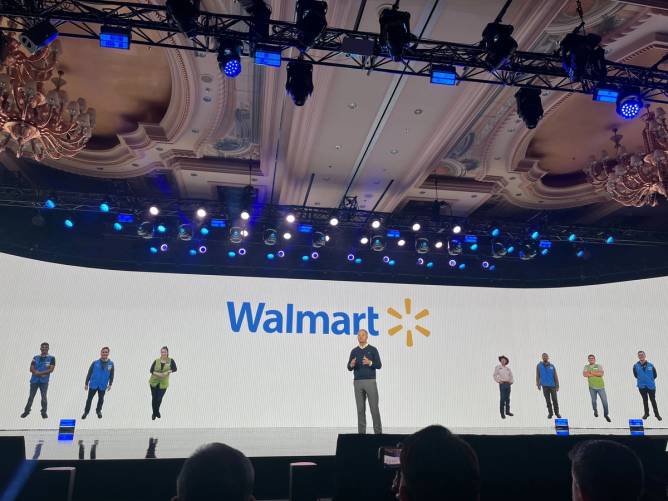 Walmart CEO Doug McMillon onstage at CES.