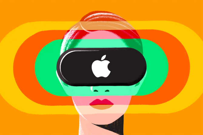 An artistic rendering of Apple's VR/AR headset