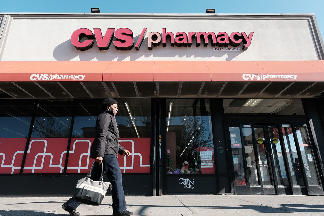 A CVS pharmacy stands in a Brooklyn neighborhood in New York City.