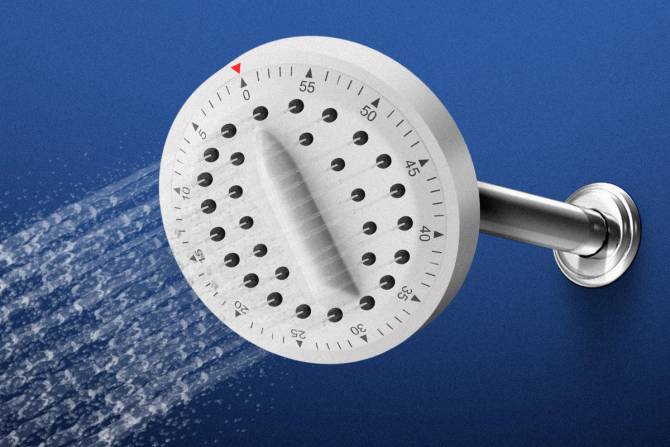 A shower head made out of an egg timer