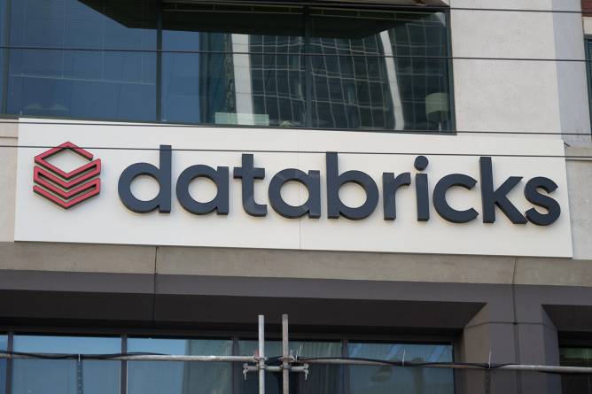 Databricks logo on a building