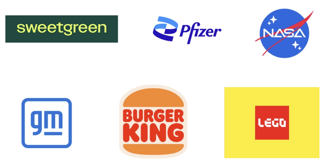 graphic of six logos, two of which are fake 