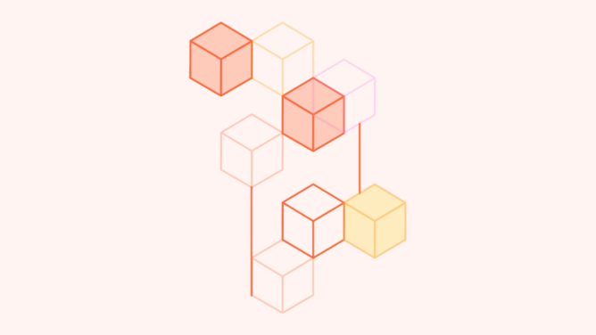 Image of blocks against a pale orange background.