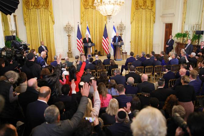 Donald Trump and Benjamin Netanyahu press conference