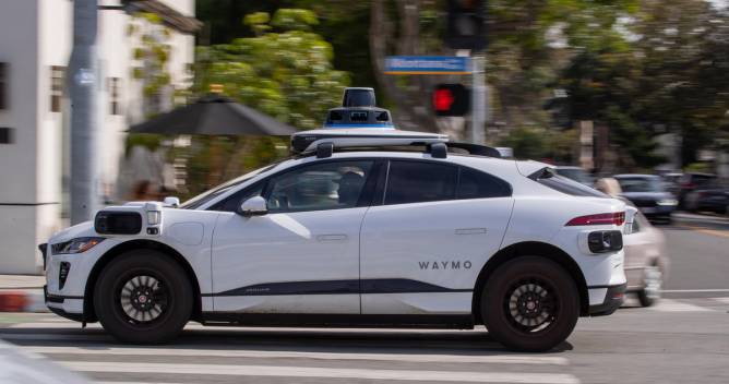 A Waymo car in Santa Monica