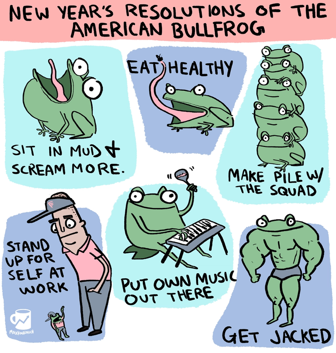 A bullfrog's resolutions