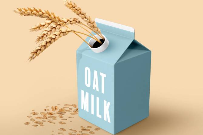 A carton of oat milk