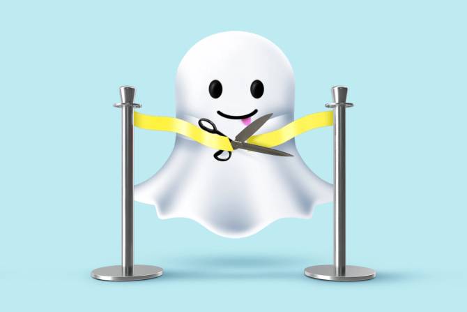 snapchat ghost cutting ribbon Snap