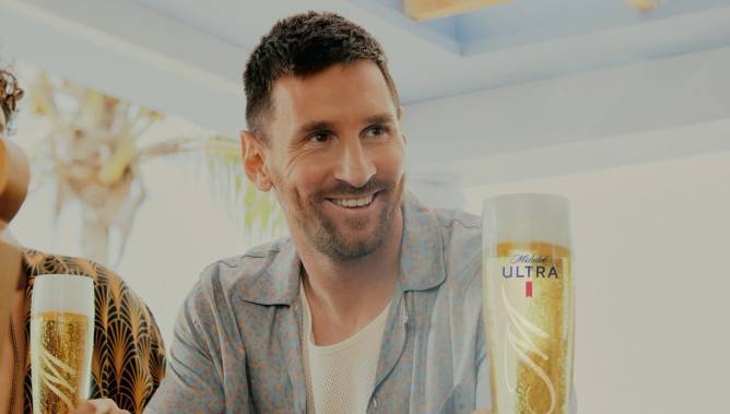 Leo Messi in 2024 Michelob Ultra Super Bowl ad