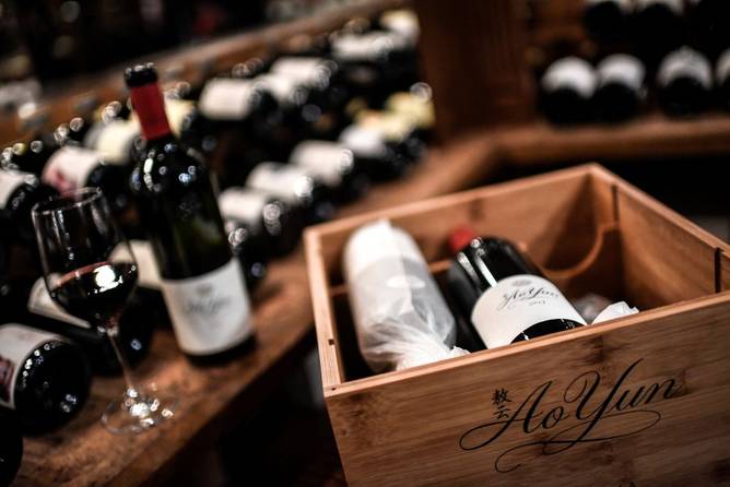 Bottles of French wine