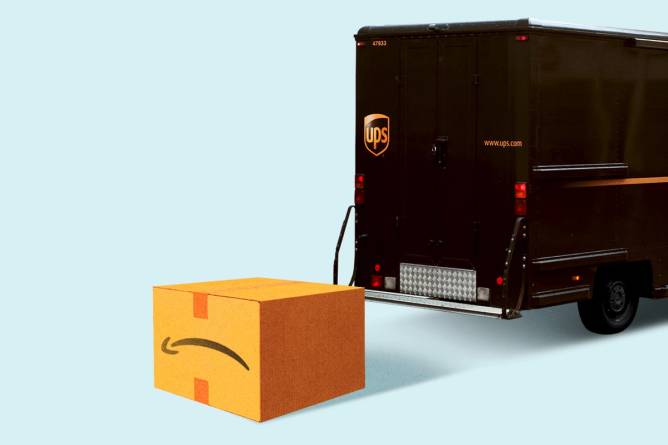 Amazon box fallen off UPS truck