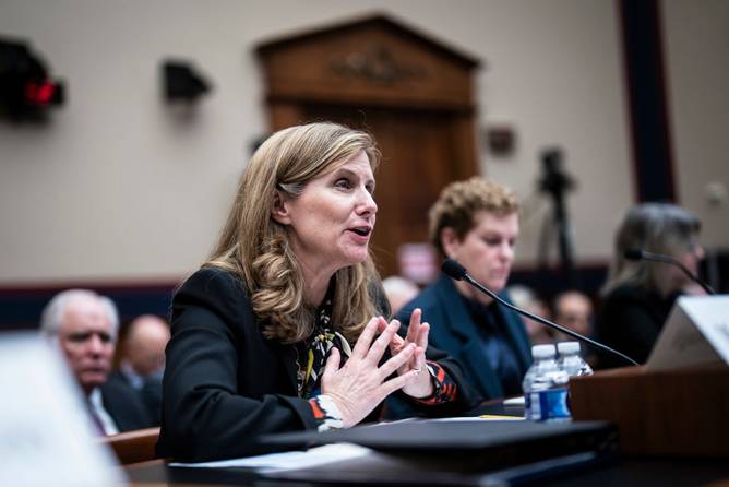 University of Pennsylvania President Liz Magill testifies during a House Education and Workforce Committee Hearing on holding campus leaders accountable and confronting antisemitism on Capitol Hill