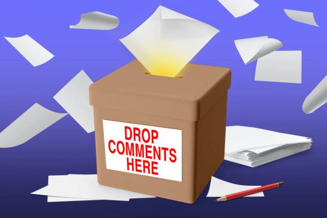 a box that says "Drop comments here"