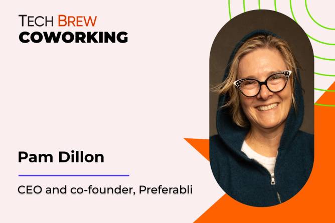 Graphic featuring a headshot of Preferabli co-founder and CEO Pam Dillon