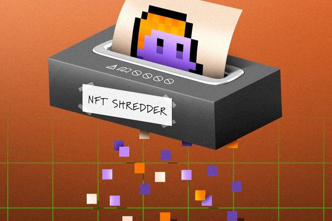 NFT shredder illustration