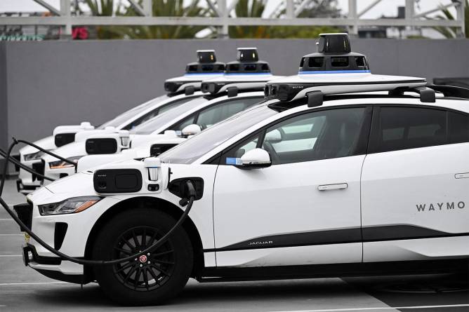 Waymo’s autonomous self-driving Jaguar electric vehicle