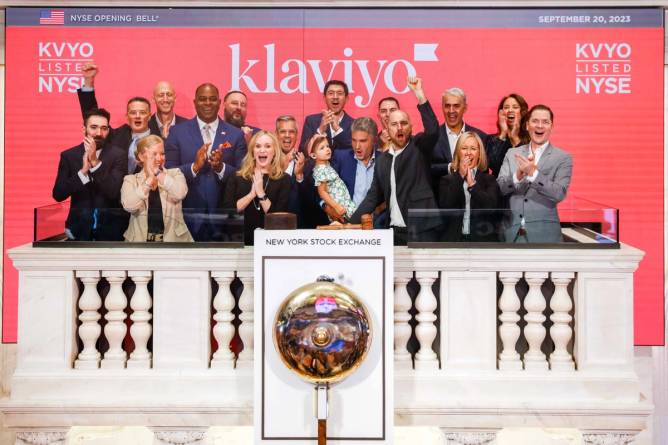 Klaviyo executives at the NYSE