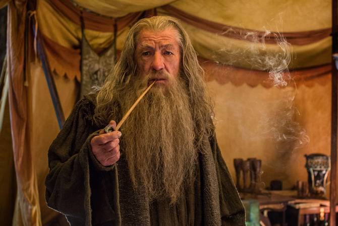 Gandalf smokes a pipe in 'The Lord of the Rings' franchise