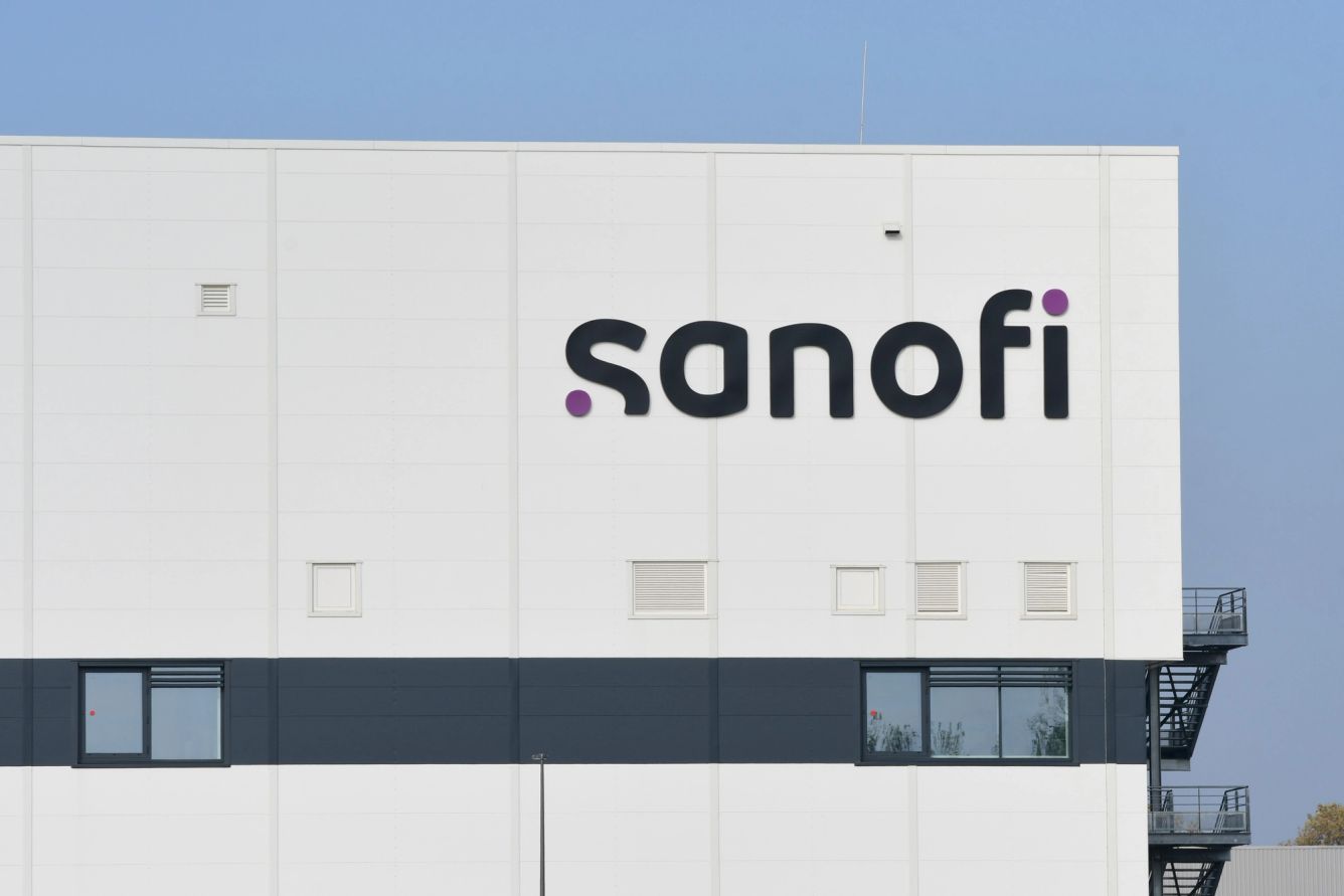 Sanofi pharmaceutical laboratory plant is in Neuville sur Saone in Rhone, France