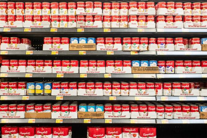 Rows of Campbell's soup cans