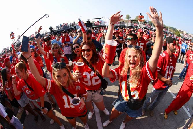 Chiefs fans at "World's Largest Tailgate" 2023