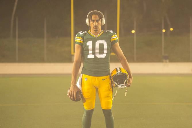 Football player on field