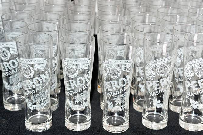 Peroni glassware is displayed at the Filmmaker Reception during the 2016 Los Angeles Film Festival