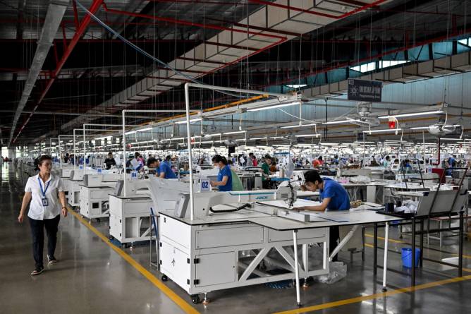 the floor of a garment factory in vietnam