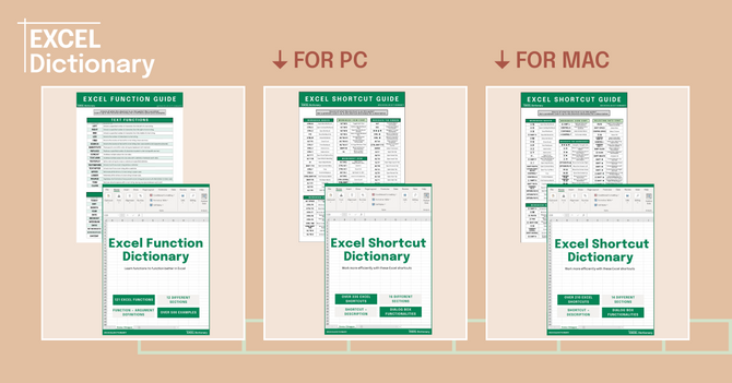 Excel shortcut and function guides available! 