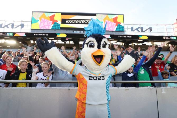 FIFA Women's World Cup 100 Days To Go Launch Event in Auckland mascot