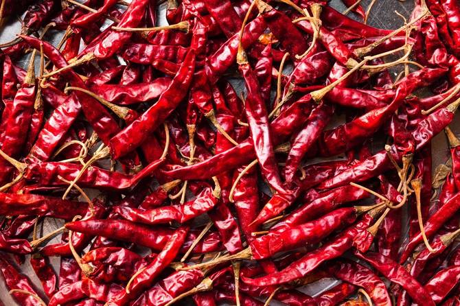 A pile of hot peppers.