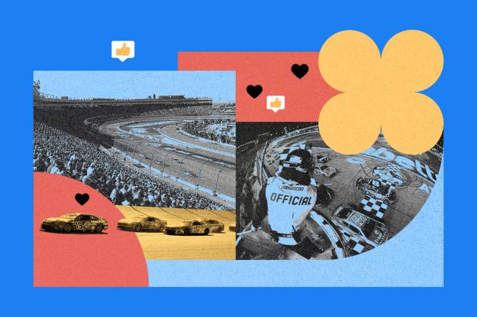 Mixed collage of Nascar races