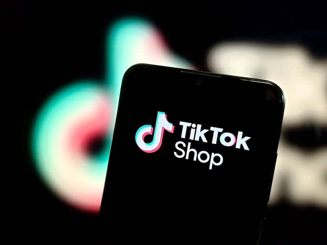 Smartphone displaying TikTok Shop.