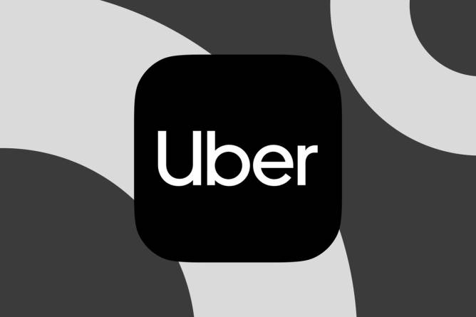 uber logo in black and white