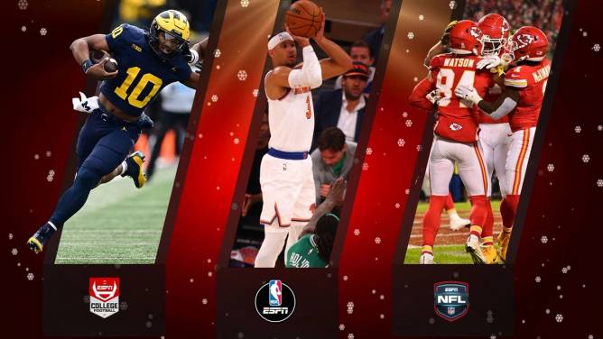 Christmas football and basketball graphic