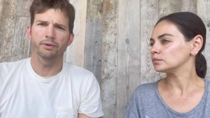 Ashton Kutcher and Mila Kunis in apology video