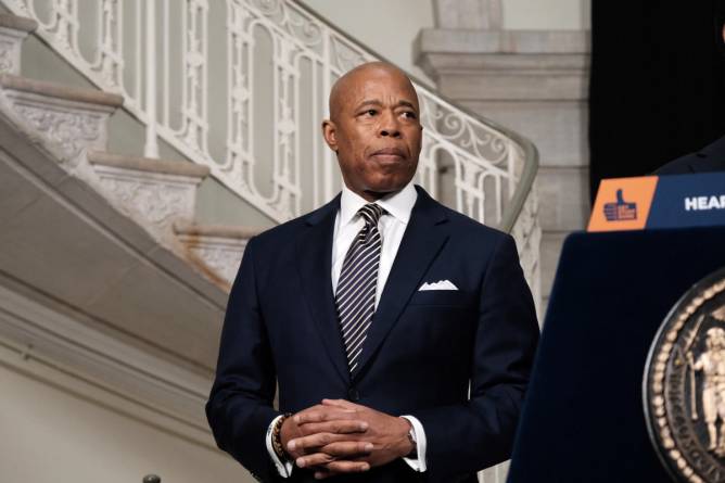 New York City Mayor Eric Adams at City Hall