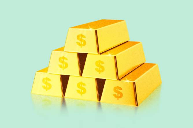 Stack of gold bars.