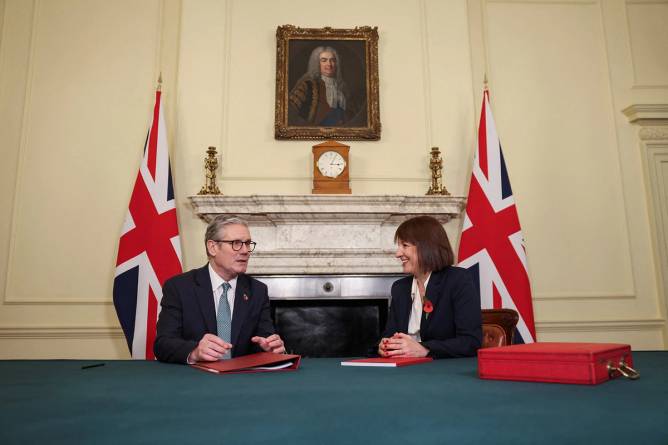 Britain’s Prime Minister Keir Starmer and Chancellor of the Exchequer Rachel Reeves