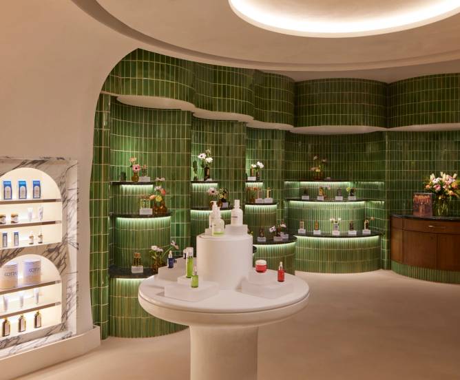 The beauty corridor at Printemps New York